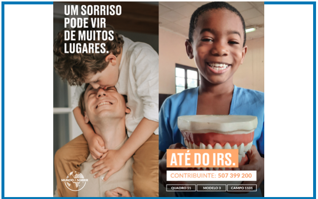 0,5% do seu IRS ajuda a Mundo A Sorrir a construir sorrisos do tamanho do mundo