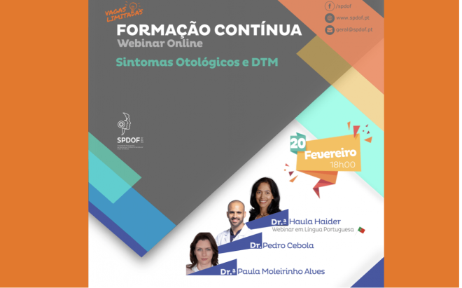 Formação contínua da SPDOF: “Sintomas Otológicos e DTM”