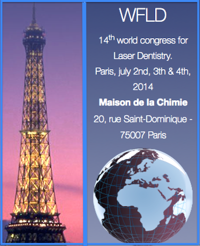 COMEÇA HOJE EM PARIS O 14TH WORLD CONGRESS FOR LASER DENTISTRY